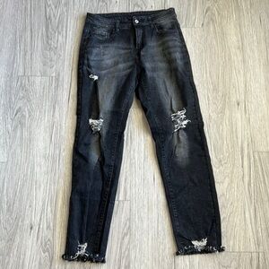 Black Distressed Jeans Size S‎